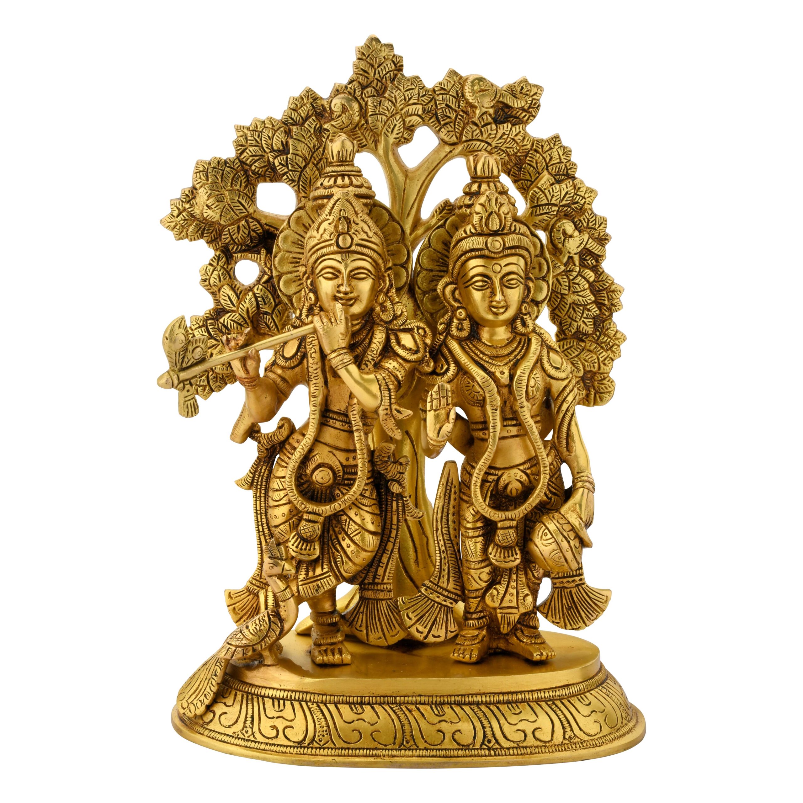 Brass Radha Krishna with Flute